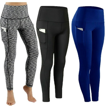 PowerLife/® Sport Damen Leggings Blickdicht Yoga Hose Sporthose Fitnesshose mit Taschen